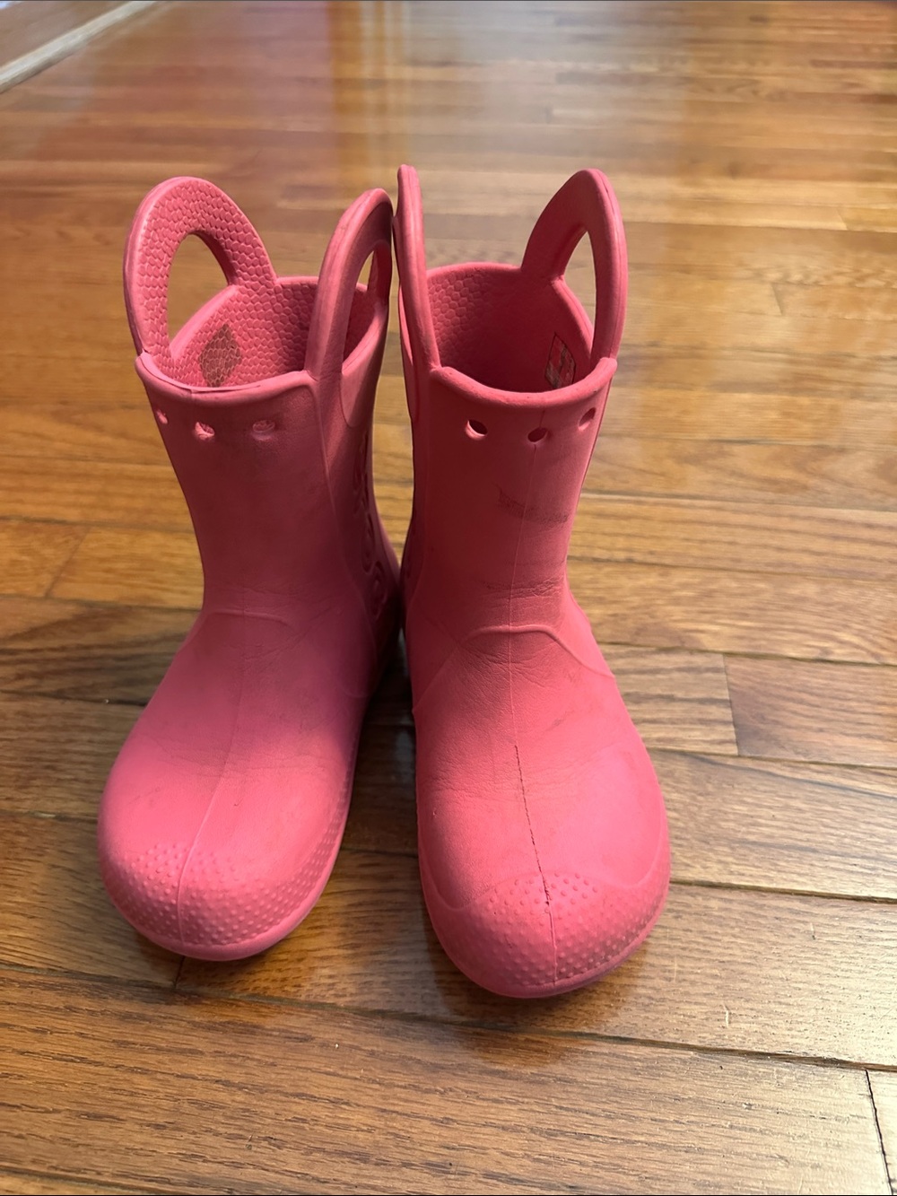 CROCS Kids Waterproof Pink Pull-On Rain Boots